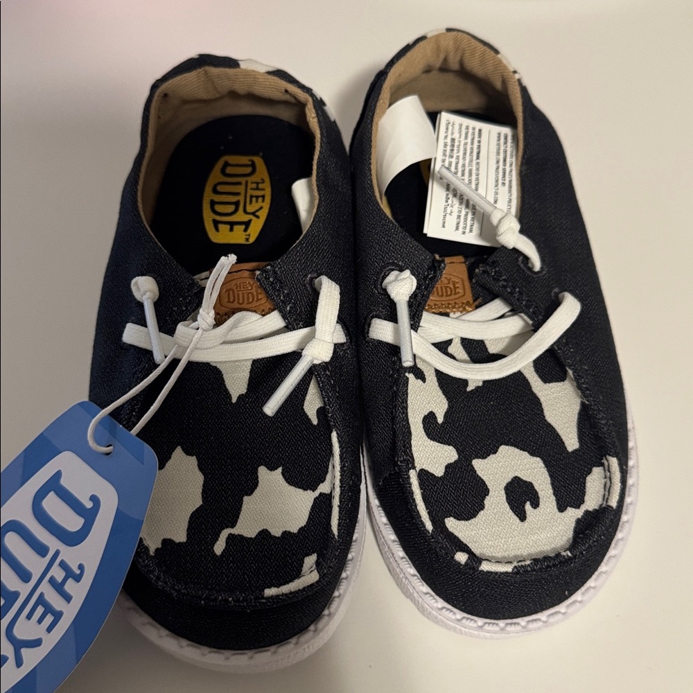 Hey Dude Black and White Patterned Loafers